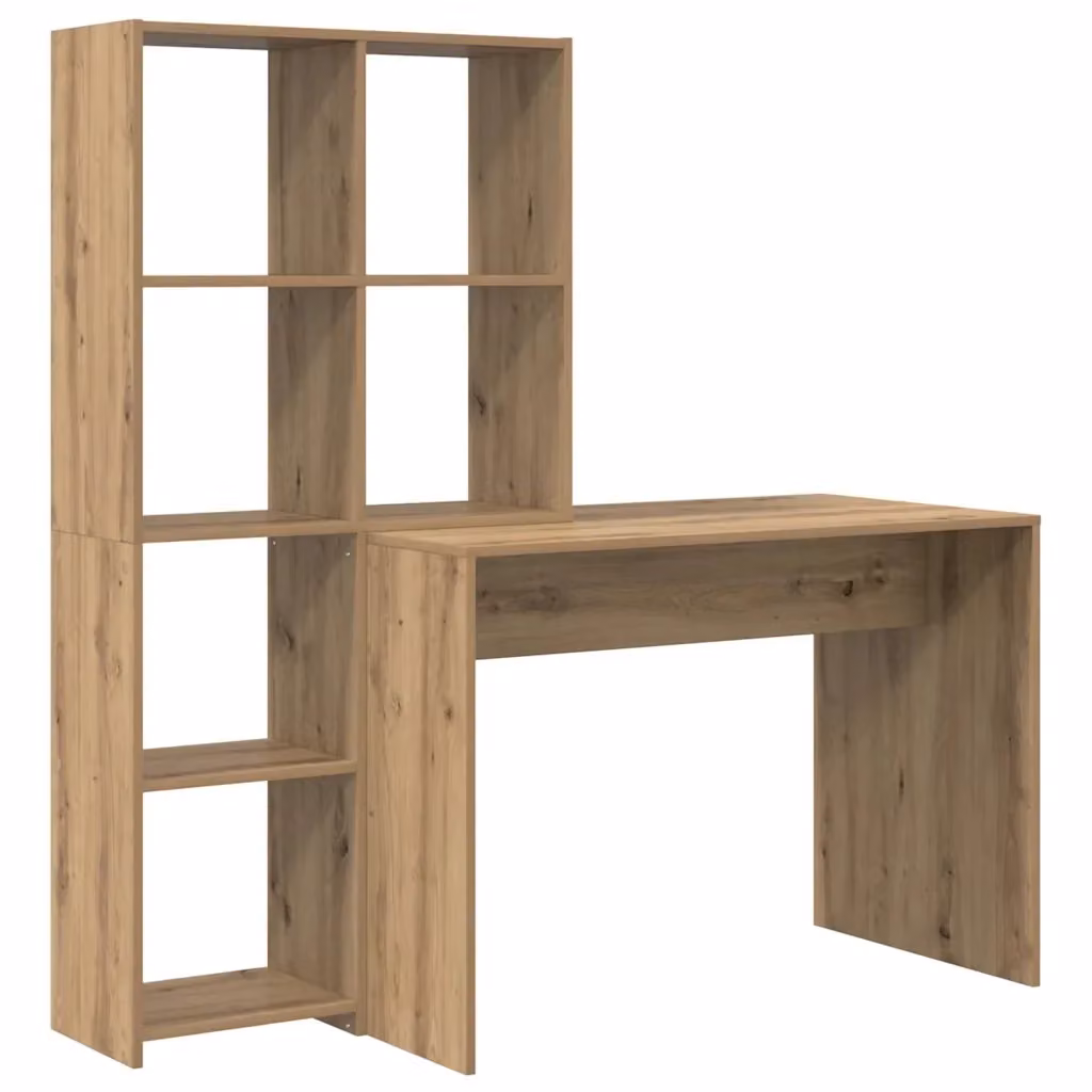 Scrivania moderna vidaXL in legno color rovere marrone L: 138,5 cm, P: 55 cm, H: 143 cm – 2