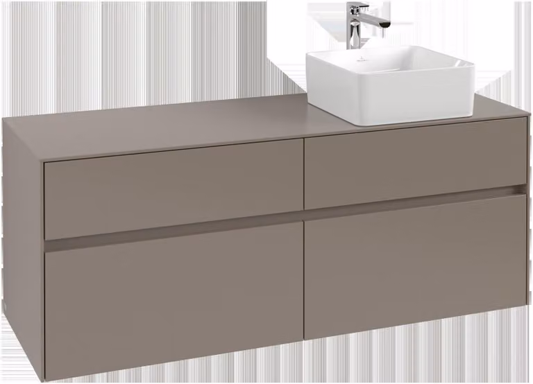 Villeroy & Boch Collaro Meuble sous-lavabo, 4 tiroirs, lavabo à droite, 1400x548x500mm, C04700AB, C04700AB