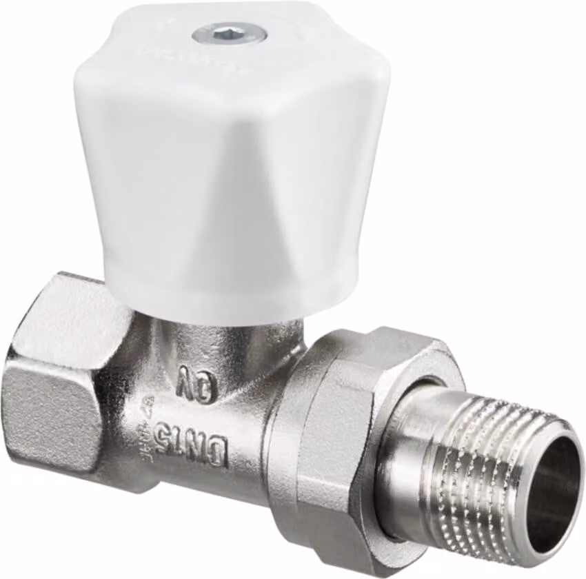 Valvola di regolazione manuale Oventrop serie HR PN 10, volantino bianco, passaggio diretto, DN 20, 3/4"