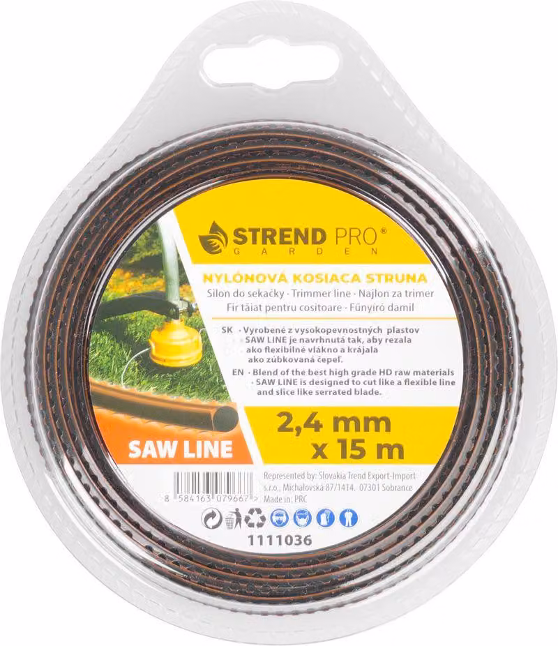 Filo per decespugliatore Strend Pro Premium SawLine, 2,4 mm, L-15 m, dentellato