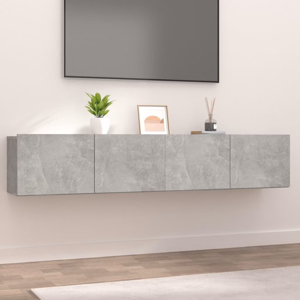 Mobili TV 2 pz Grigio Cemento 80x30x30 cm in Legno Multistrato