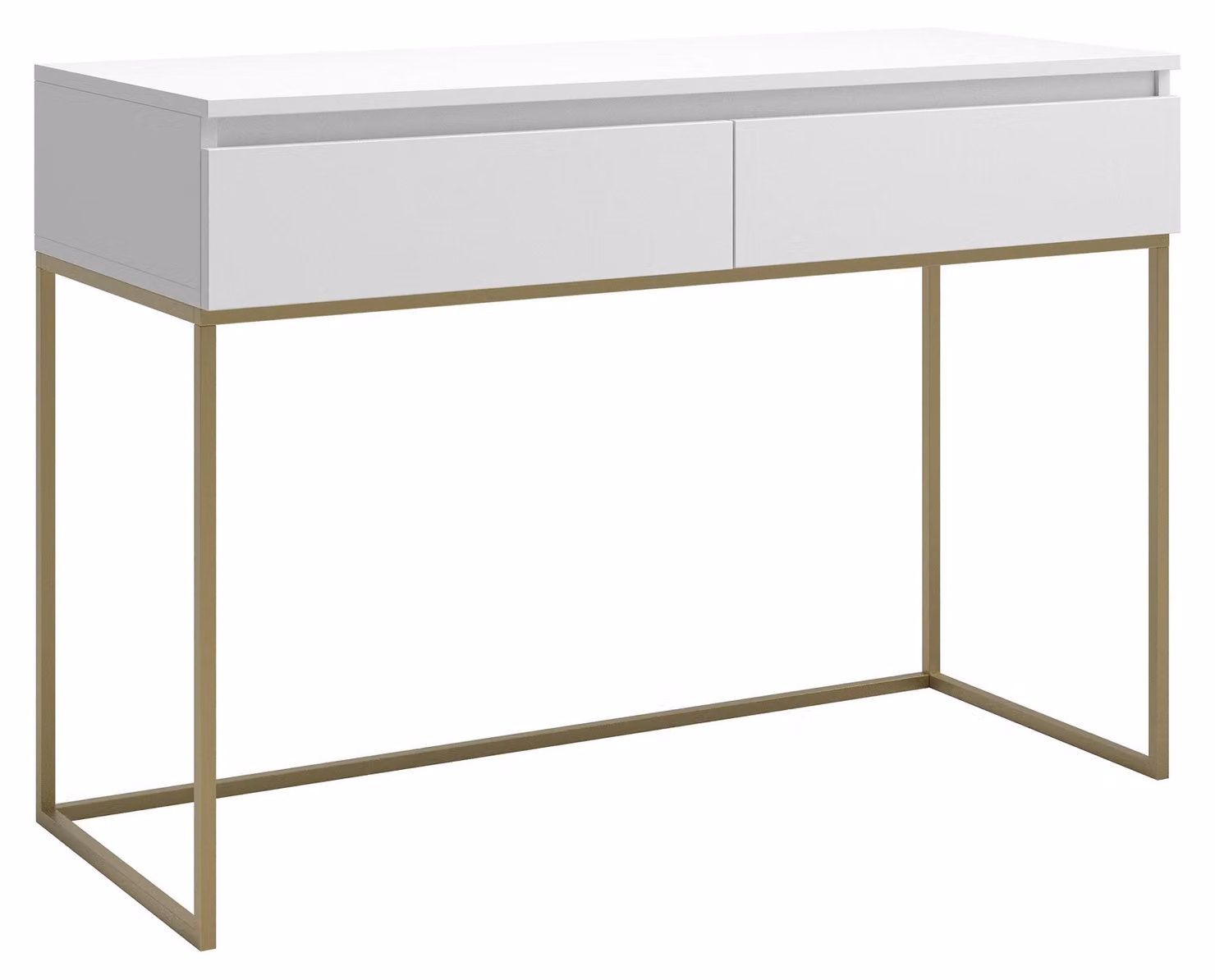 Selsey Bemmi - Tavolino da toilette Desk, bianco con struttura in metallo dorato, 120 cm
