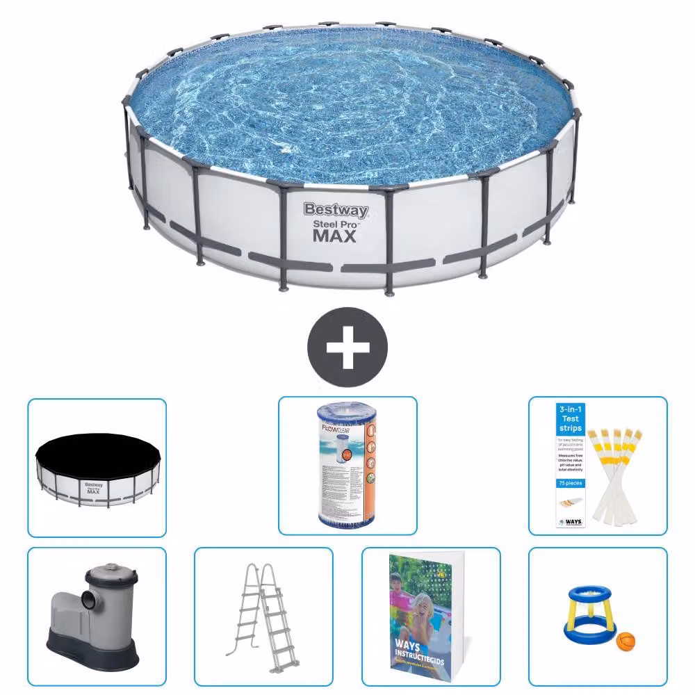 Piscina gonfiabile Bestway Steel Pro MAX, rotonda, 549x122 cm, composta da 6 parti, modello S541