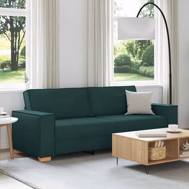 Divano-Sofa Relax-Divanetto Verde Scuro 220 x 78 x 84 cm Tessuto