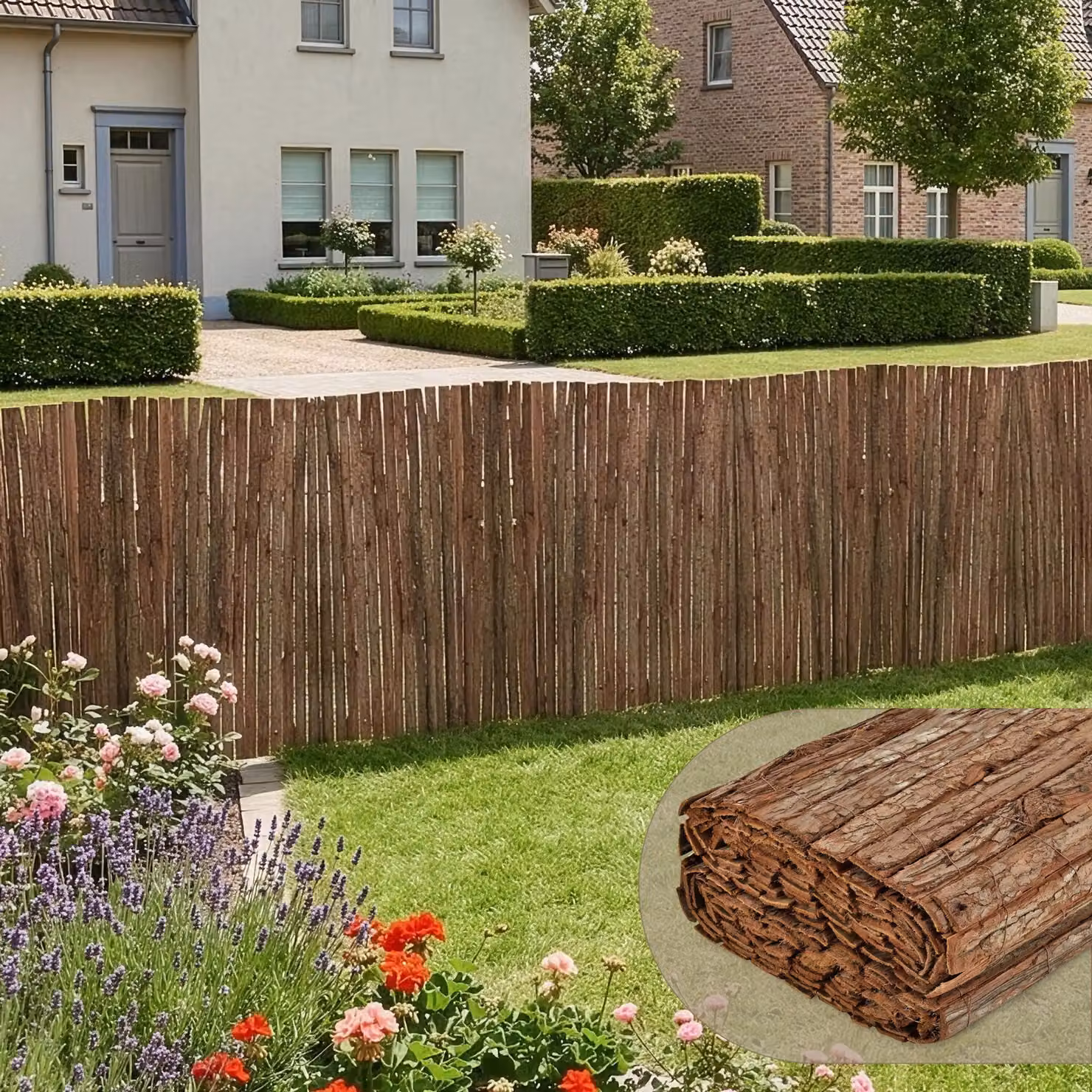 Stuoia di corteccia 'Zamora' Schermo privacy in corteccia d'albero 100 x 300 cm