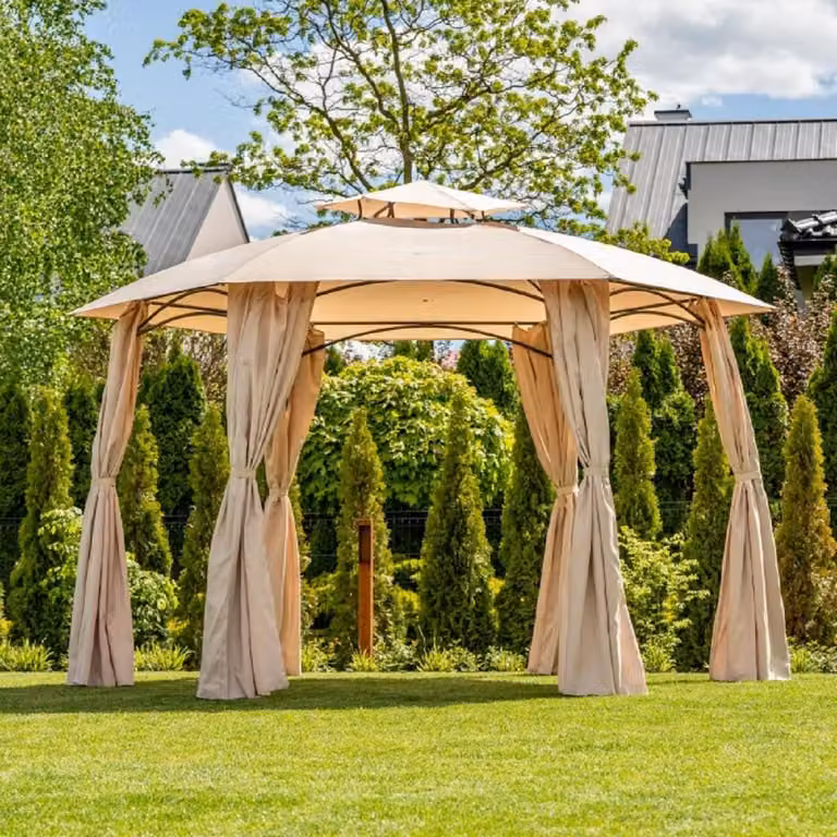 Casa Padrino Gazebo Beige 360 x H. 270 cm - Arredo Giardino e Terrazza
