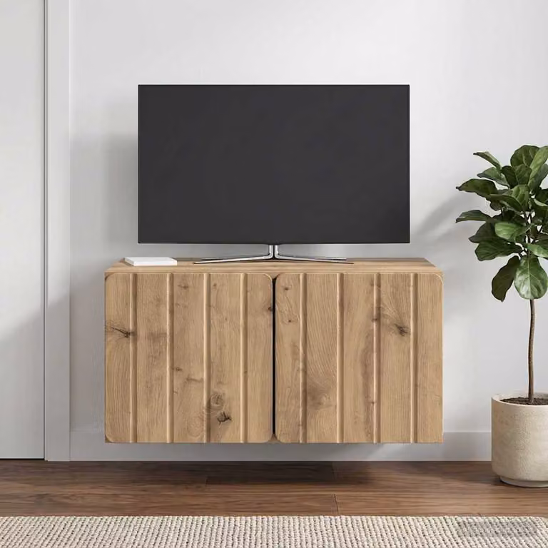 Mobile Porta TV da Muro Moderno vidaXL in Legno Marrone, L: 59,5 cm, P: 41 cm, H: 30 cm
