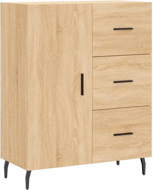 Credenza Buffet da pranzo in Legno Multistrato Rovere Sonoma Marrone L: 69,5 cm, P: 34 cm, H: 90 cm