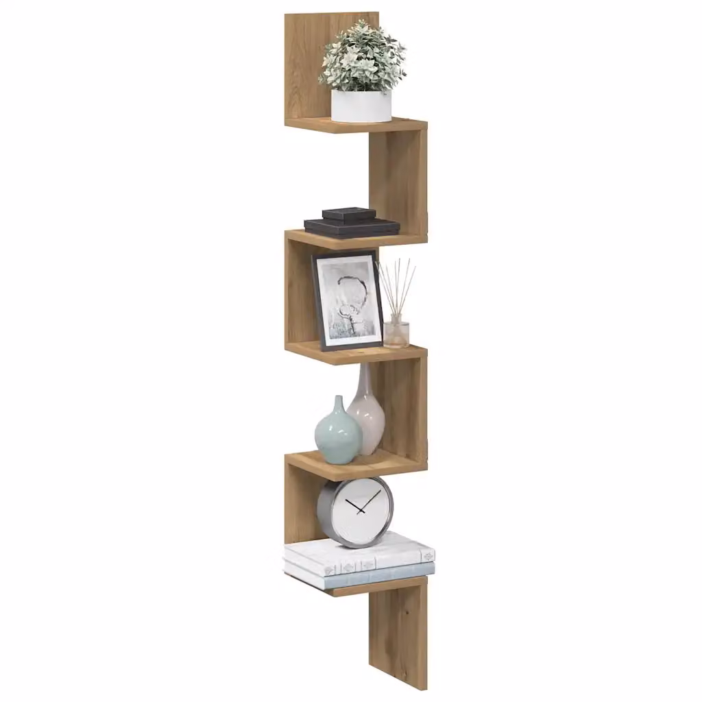 Scaffale angolare da muro vidaXL in MDF marrone moderno L/P/H: 20 x 20 x 127,5 cm