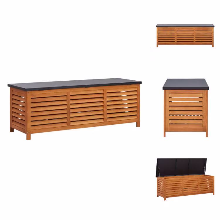 vidaXL Cassetta da giardino 150x50x55 cm in legno massiccio di eucalipto - Cassette da giardino