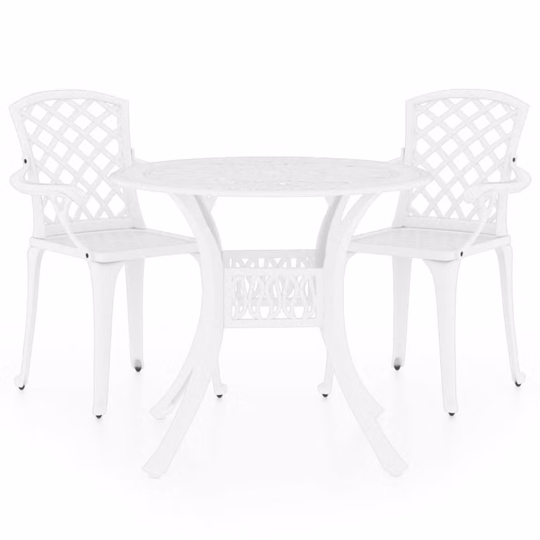 Set da Bistrot 3 pz in Alluminio Pressofuso Bianco