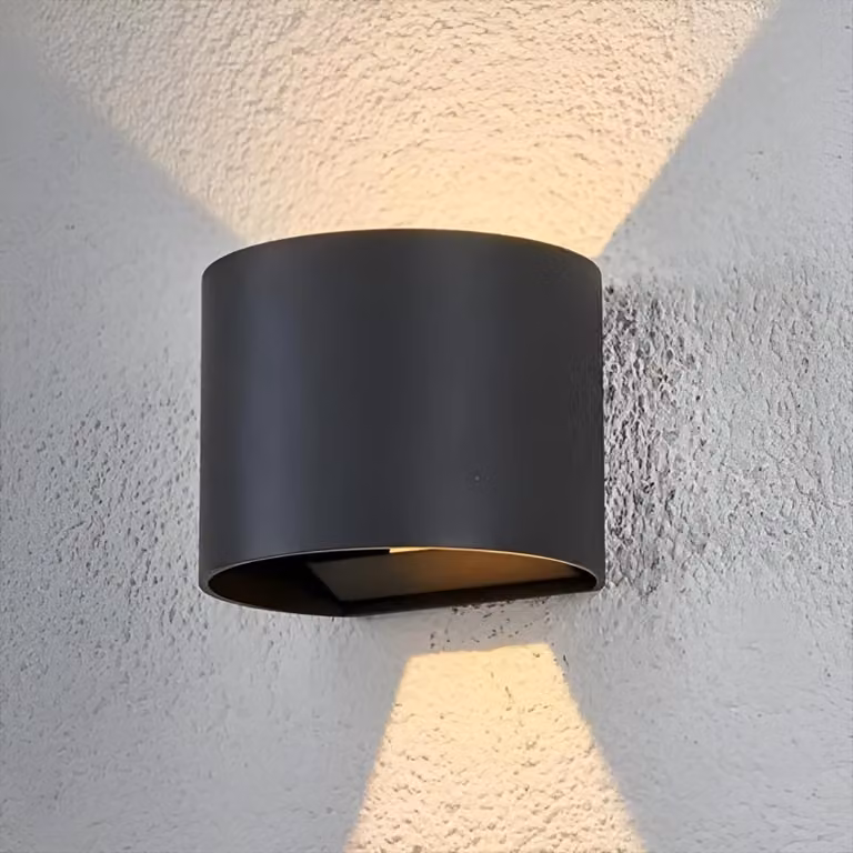 LUMILED lampada da parete per esterni lampada da parete per esterni illuminazione da parete applique da giardino terrazza IP44 nero rotondo in alluminio resistente agli spruzzi presa G9