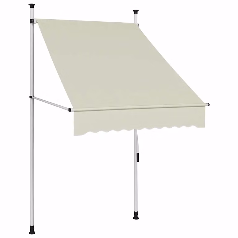Tenda da Sole Retrattile Manuale vidaXL in Poliestere e Acciaio, Colore Beige, L: 100 cm, P: 120 cm