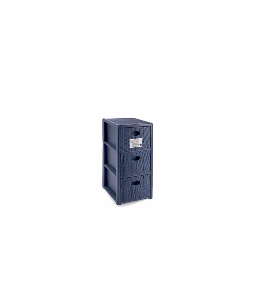 Cassettiera Stefanplast Elegance con 3 cassetti Blu Navy L 30 cm x P 40 cm x H 60 cm con ruote in polipropilene resistente