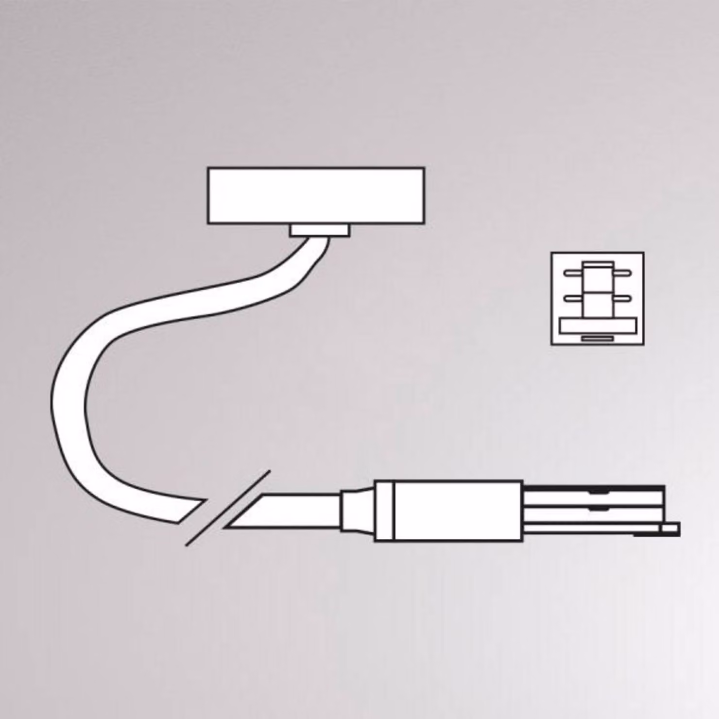 Molto Luce Alimentazione finale Volare, cavo 2m, rosone, alu Volare Kabelendeinspeisung, Alluminio / Grigio / Zincato, Metallo, Sistema a binario