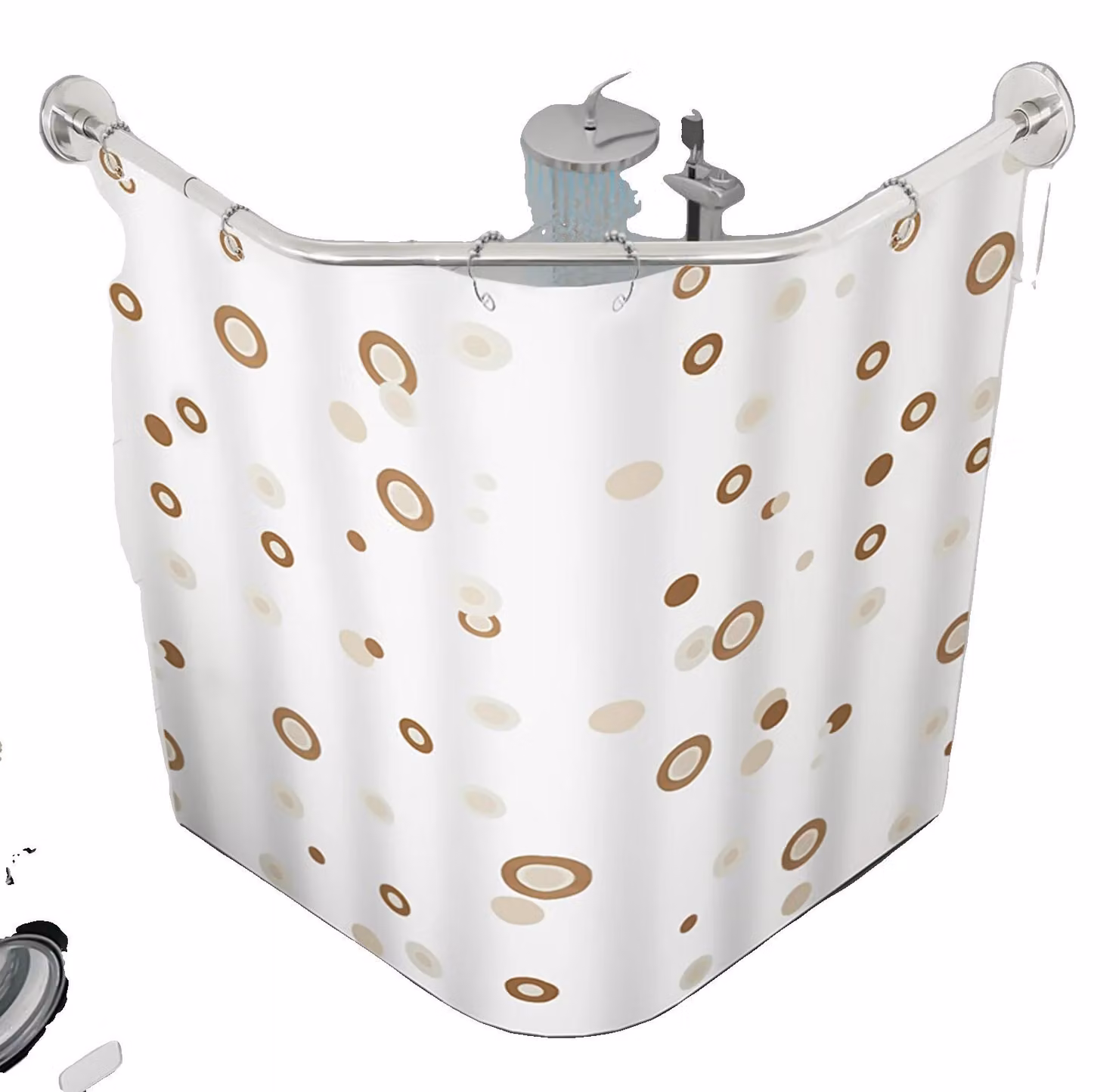 Asta per tenda da doccia, lunghezza regolabile, design antiruggine, argento