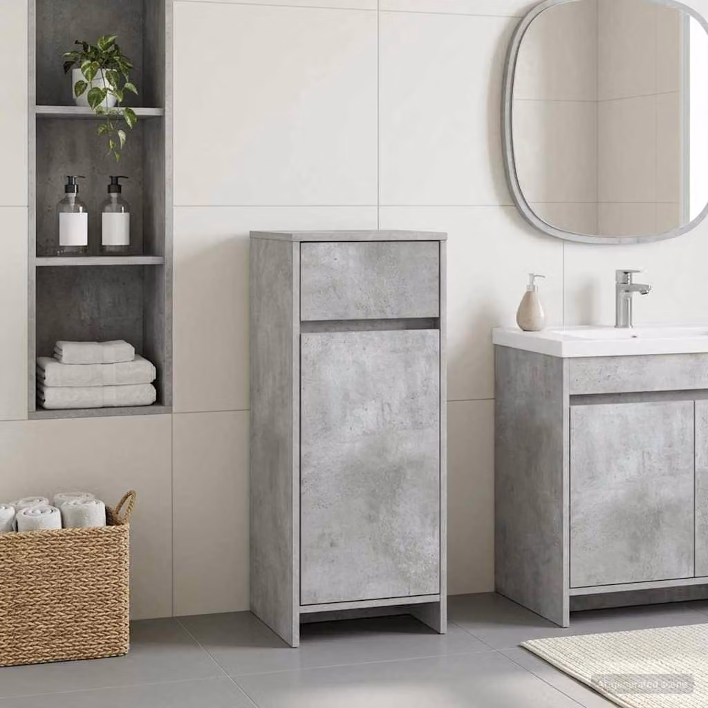 Mobile da bagno moderno vidaXL in MDF grigio opaco L: 35 cm, P: 36,5 cm, H: 85 cm