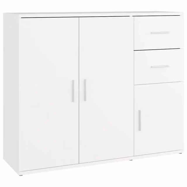 Credenza Buffet da pranzo Bianca in Legno Multistrato L: 91 cm, P: 29,5 cm, H: 75 cm