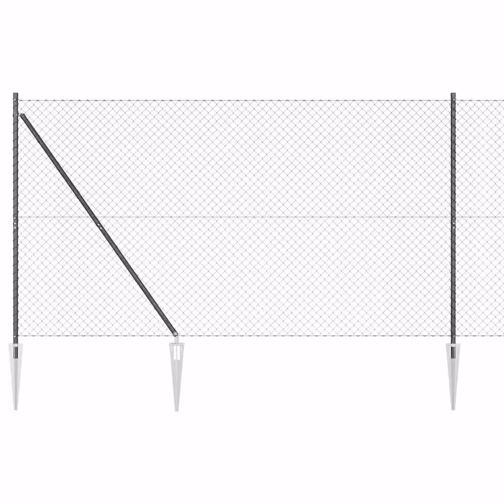 Recinzione a maglie vidaXL in acciaio rivestito in PVC grigio, L: 25 m, H: 1,6 m