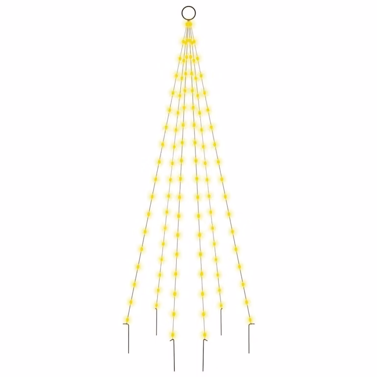 Albero di Natale Pennone Bianco Caldo 108 LED 180 cm