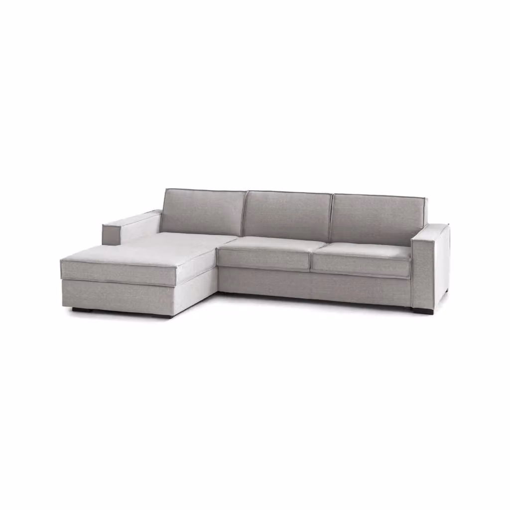 Divano Letto Angolare Allaida Talamo Italia, Sofà con Penisola Contenitore Sinistra e Apertura Girevole, Grigio, L: 280 cm, H: 90 cm, P: 95 cm – 2