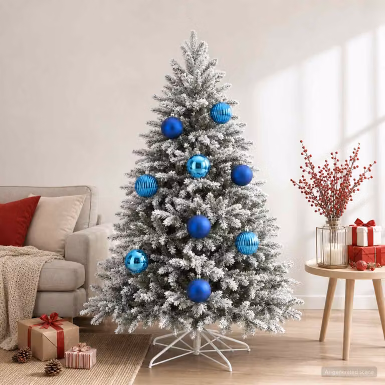 vidaXL Set di palline di Natale XXL 4 pz Blu Ø 20 cm Plastica