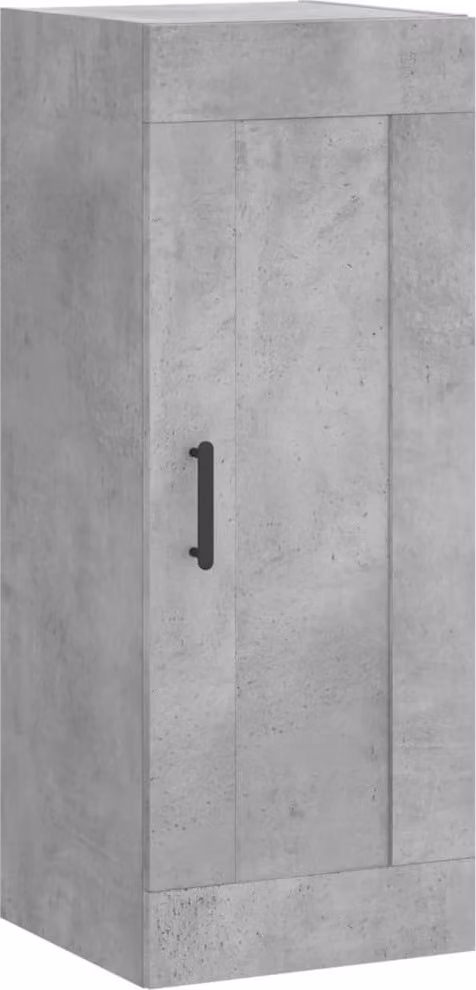Mobile a Parete Grigio Cemento 34,5x34x90 cm Legno Multistrato