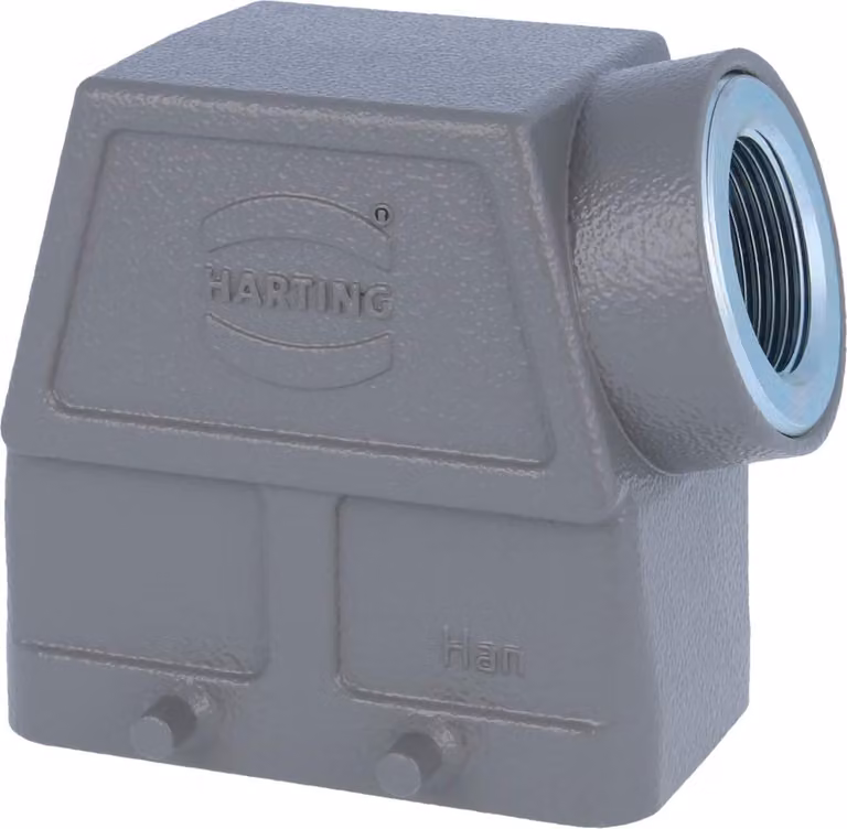 HARTING Han 10B Custodia con manicotto alta, 1xM25 uscita cavo laterale, per 2 staffe (nella parte inferiore) Vite M25