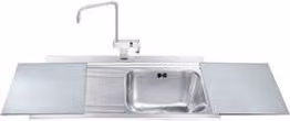 Lavello incasso 1 vasca e gocciolatoio sinistro con taglieri in vetro silver Smeg LI91SGS inox