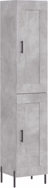 Mobile contenitore moderno con ante per cucina e soggiorno, grigio, L/P/H: 34,5 x 34 x 180 cm