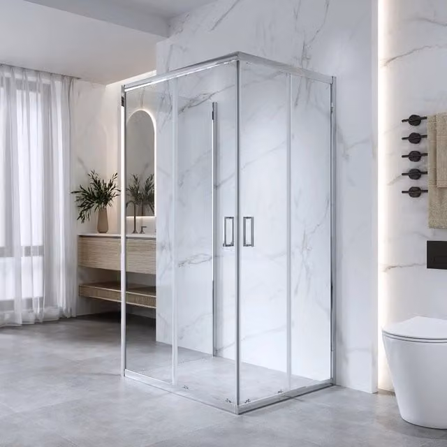 Cabina Doccia 3 Lati 70x100x70 Cm H185 cm Cm vetro 6 mm Trasparente Scorrevole| Kiro