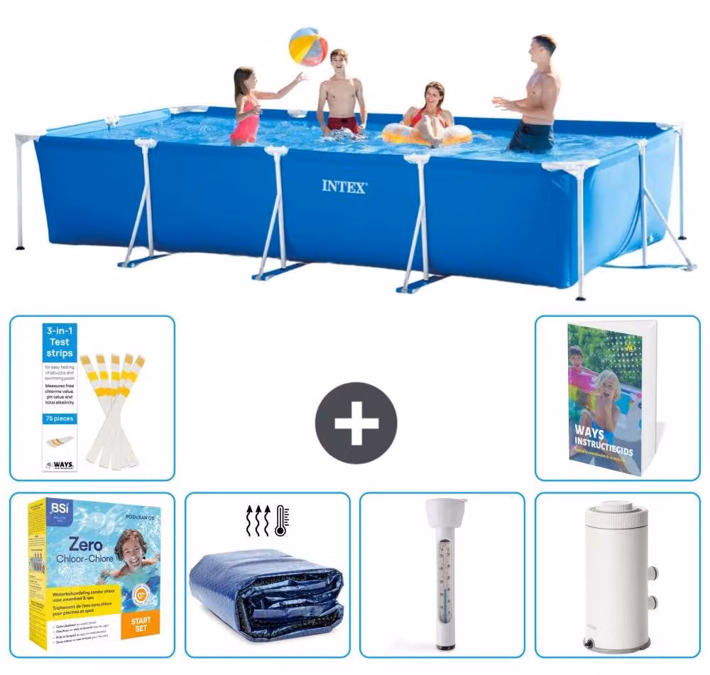 Piscina fuori terra rettangolare - 450x220x84 cm - 5 pezzi - Modello S10
