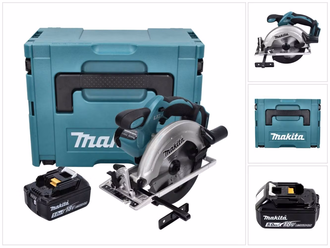 Sega circolare a batteria Makita DSS 611 T1J 18 V 165 mm + 1x batteria 5,0 Ah + valigetta Makpac - senza caricabatterie
