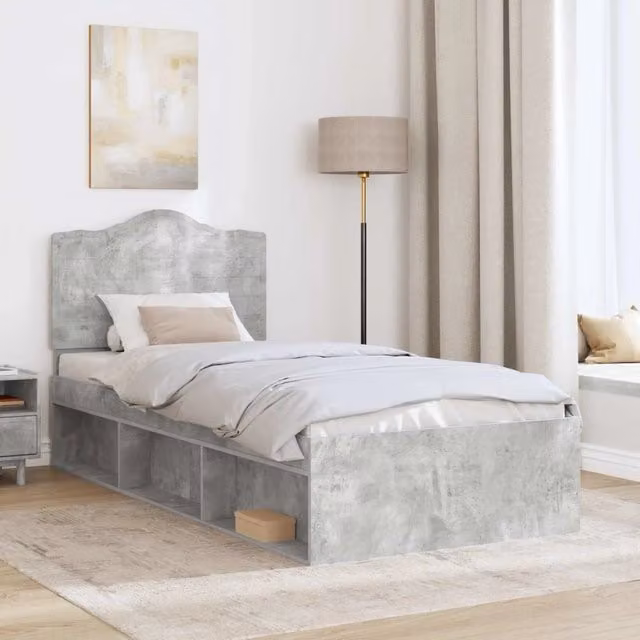 Struttura del letto Grigio Concretè 100 x 200 cm Pino massello 3413347
