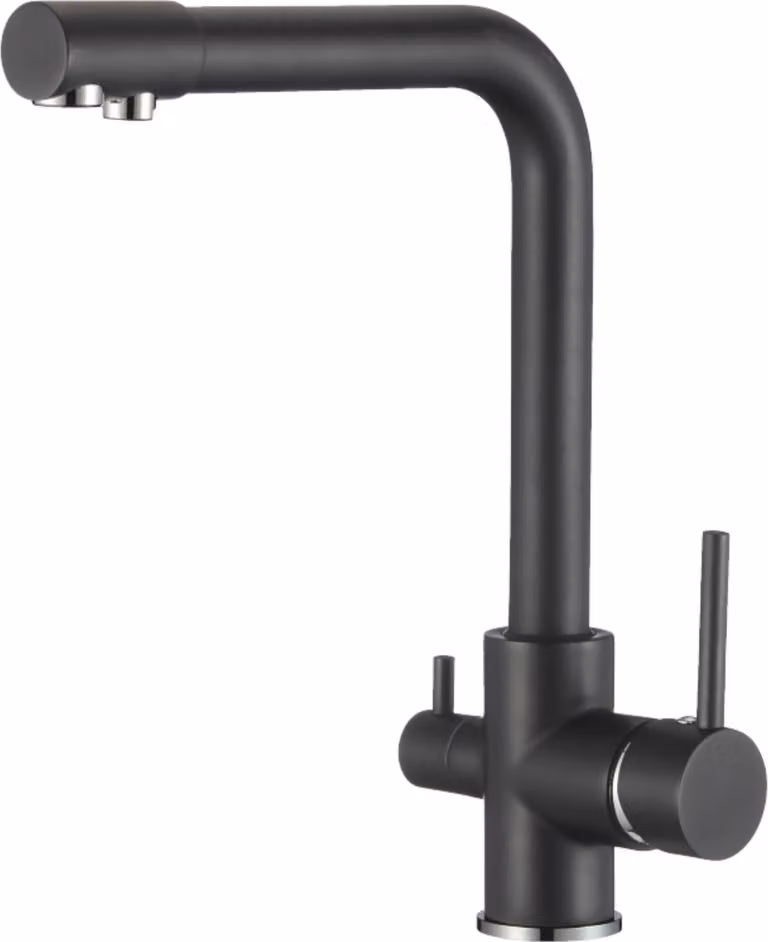 Rubinetto da cucina BieTal® BT-301 bocca a L a 3 vie Miscelatore da cucina Nero