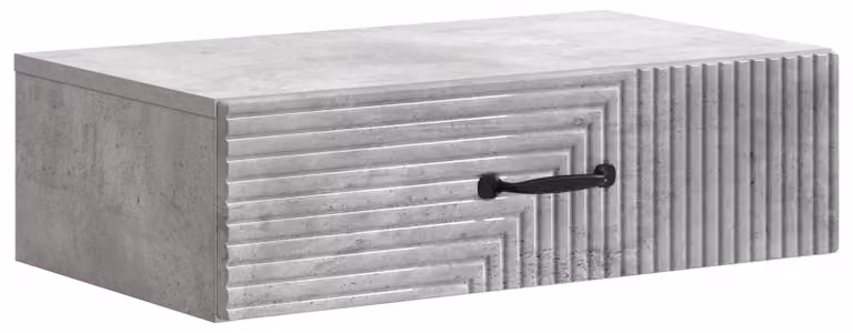 Tavolino da Parete Laterale Grigio Cemento 59 x 34,5 x 17 cm