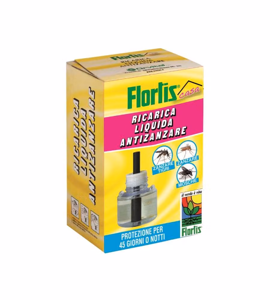 Flortis Ricarica Liquida Antizanzare 33 ml - Protezione 45 Notti