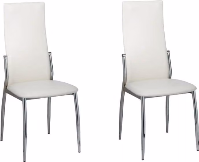 Sedie da Pranzo 2 pz Bianche in Pelle finta