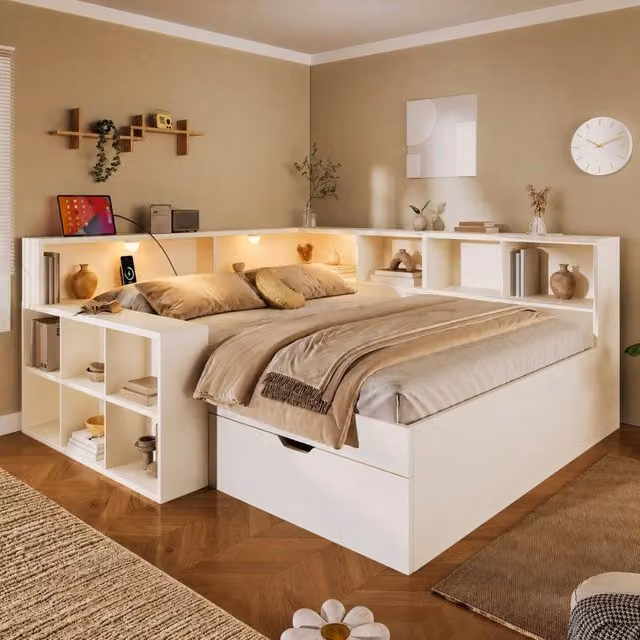 letto in legno bianco 180 x 212 cm