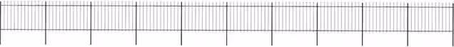 Recinzione da giardino con punta a lancia in acciaio nero vidaxl L: 1673 cm, H: 120 cm