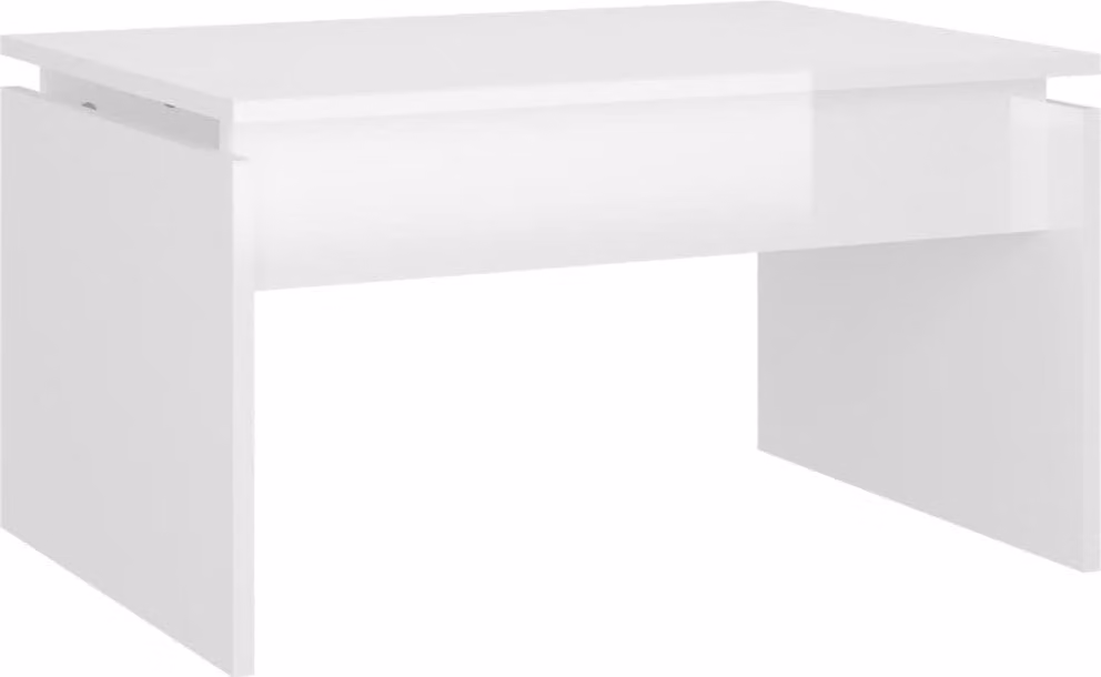 Tavolino da Salotto Bianco Lucido 68x50x38 cm Legno Multistrato