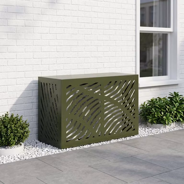 Copertura per condizionatore d'aria vidaXL Verde Oliva L 90 cm, P 40 cm, H 60 cm