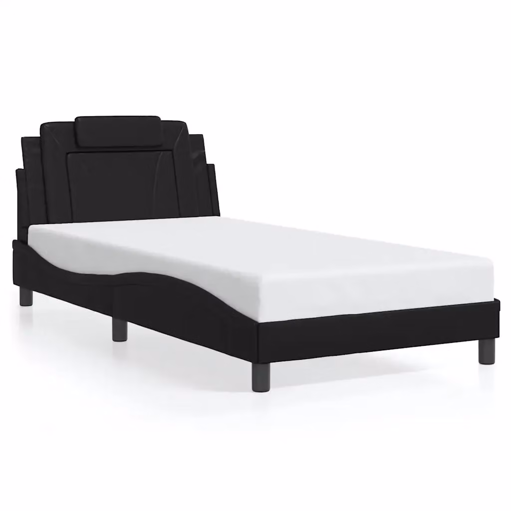 Giroletto Viana vidaXL in similpelle nera senza materasso L 100 cm x P 200 cm – 2