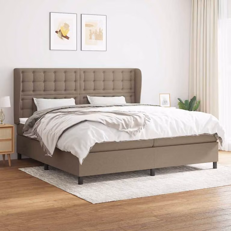 vidaXL Giroletto a Molle con Materasso Ibrido in Tessuto, L/P: 200 x 200 cm