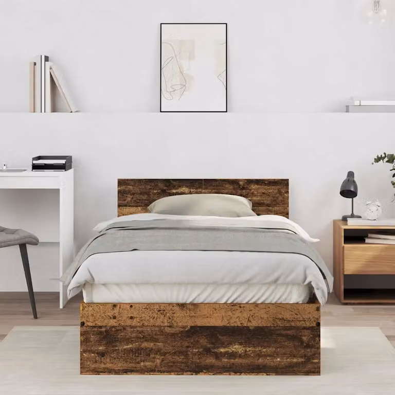 Struttura letto moderna vidaXL in legno color marrone L/P/H: 203 x 104 x 70 cm