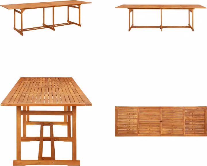 vidaXL Tavolo da pranzo da giardino 280x90x75 cm in legno massiccio di acacia - Tavolo da pranzo - Tavoli da pranzo - Tavolo di legno - Tavoli di legno