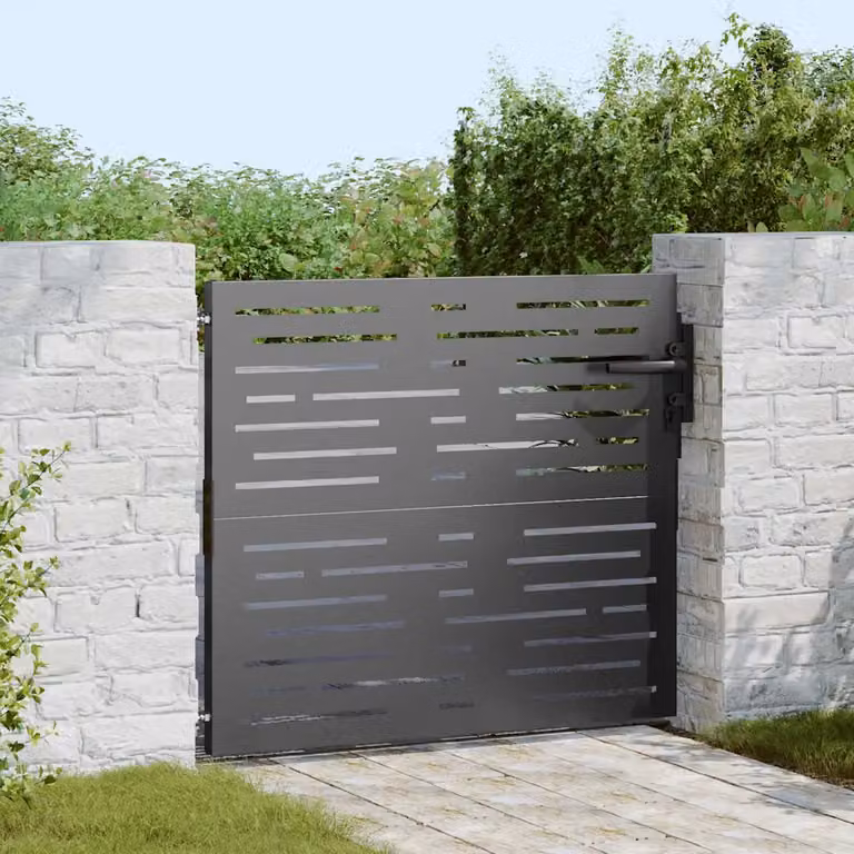 Cancello da giardino singolo vidaXL in acciaio nero L: 85 cm, H: 100 cm