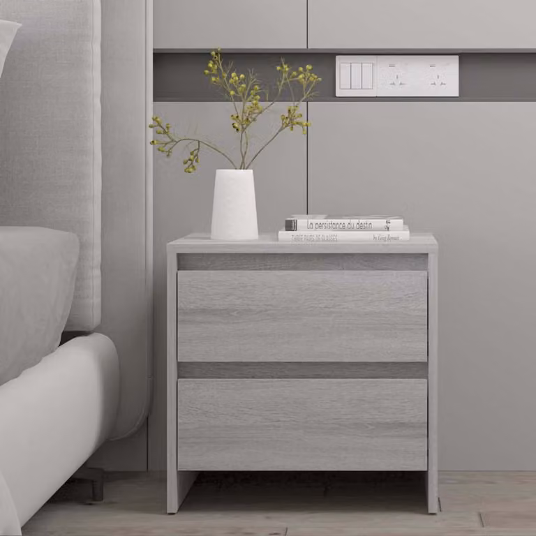 Comodino vidaXL Grigio Sonoma in MDF per camera da letto L: 45 cm, P: 34,5 cm, H: 44,5 cm