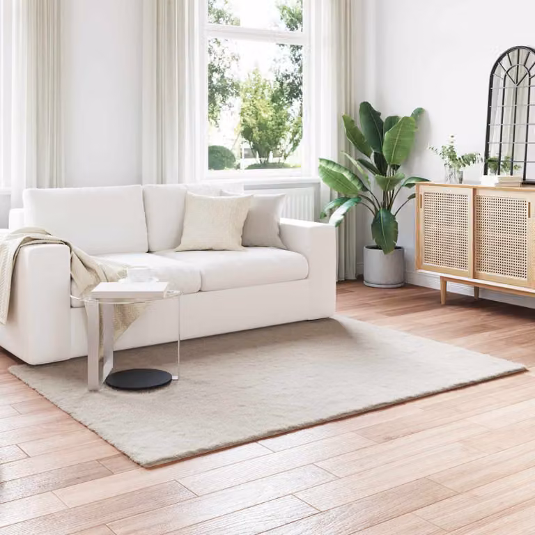Tappeto antiscivolo in ecopelliccia sintetica vidaXL OLITE Beige, rettangolare