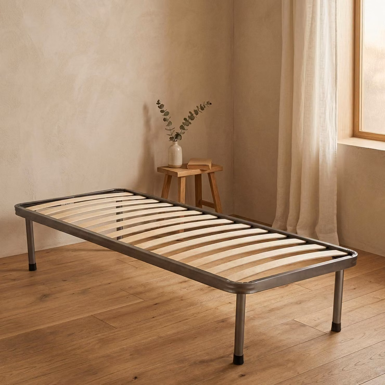 Talamo Italia Rete Letto Singolo Ischia 80x190 cm Nero Antracite, Singolo Peso Supportato 120 kg Italy